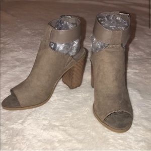 Indigo Peep Toe Heels